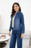 ORANGE DENIM JKT RHINESTONE