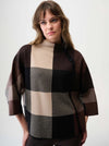 RIBKO SWEATER BRUSHED PLAID BOXY