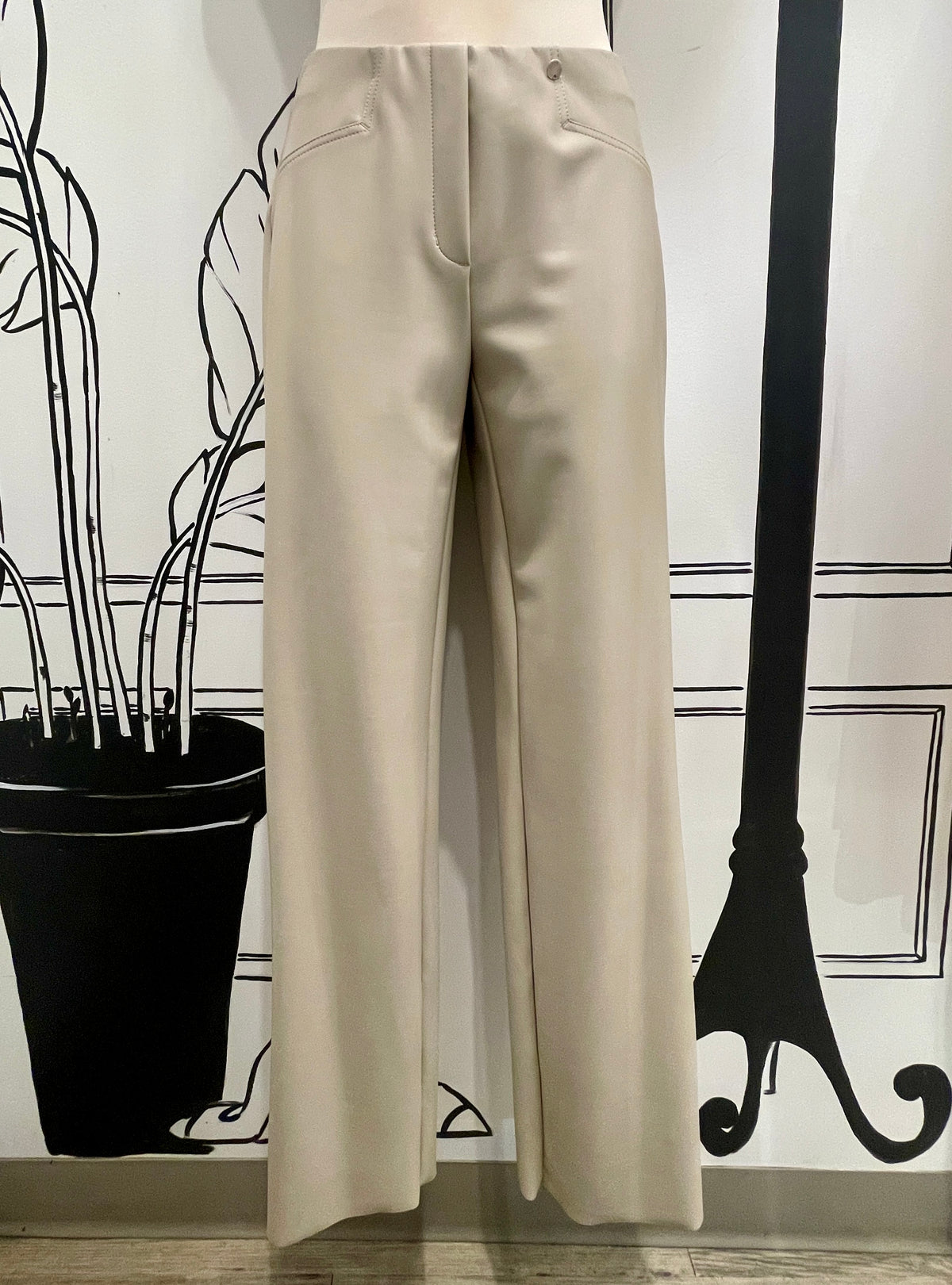 ROBELL PANT PULL ON FAUX LEATHER WIDE LEG