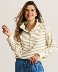 TOMMY SWEATER MOCKNECK STRIPE MARINA