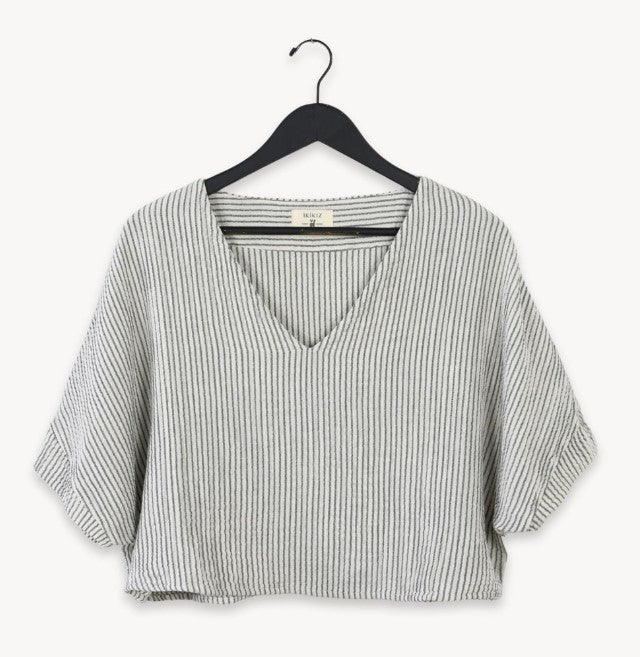 POKO TOP STRIPED CRINKLE CROP
