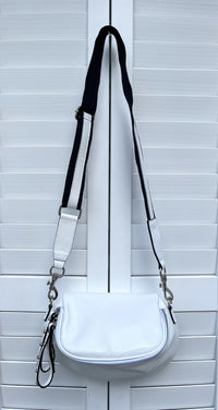 ITALIAN LEATHER ZIP WITH GROMMETS CROSSBODY