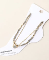 WONA ANKLET PPRCLP BEADED LAYERED