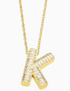 RHINESTONE LETTER INITIAL NECKLACE