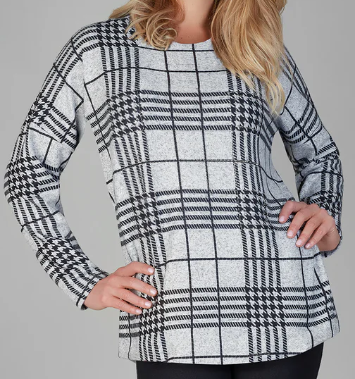 TRICOTTO PLAID KNIT SWEATER