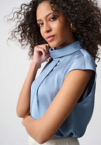 RIBKO TOP RECYCLED SATIN TURTLENECK