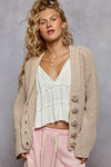 POL CARDIGAN FLWER BTNS
