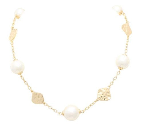MERX NECKL STATIONED HAMMERED PEARL