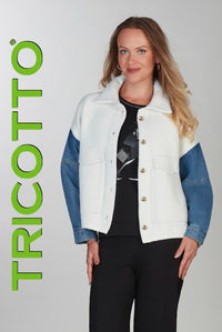 TRICOTTO JACKET BUTTON UP TWO TONE