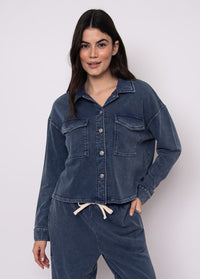 RD JACKET BTN DENIM LOOK