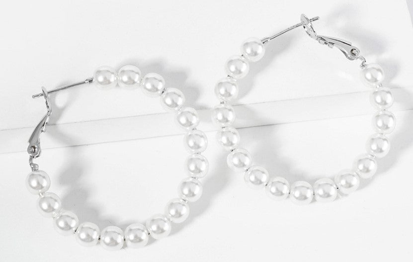 WONA EARR PEARL BEADED HOOP