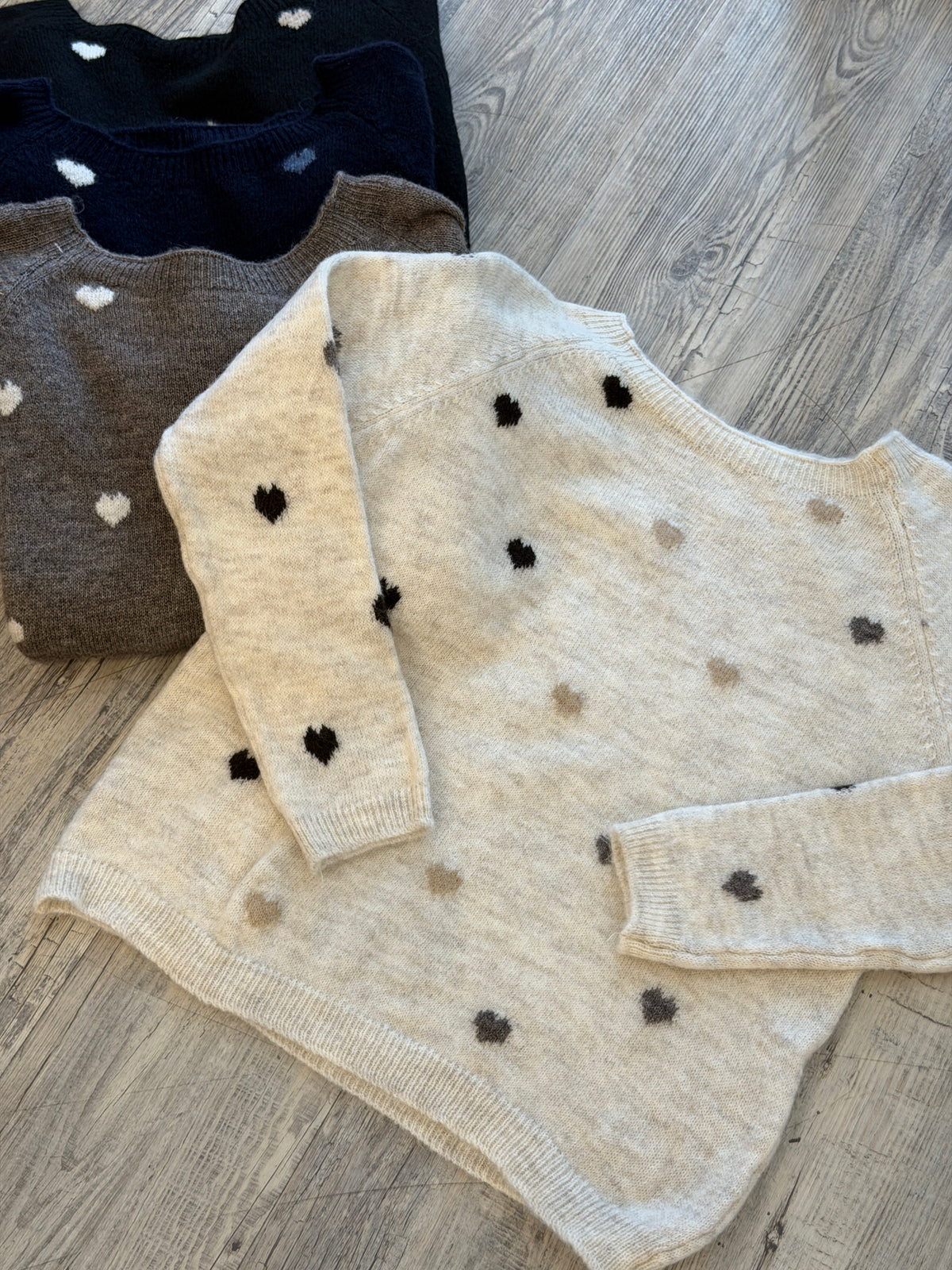 WINNI SWEATER KNIT L/S MULTI SHADE HEARTS