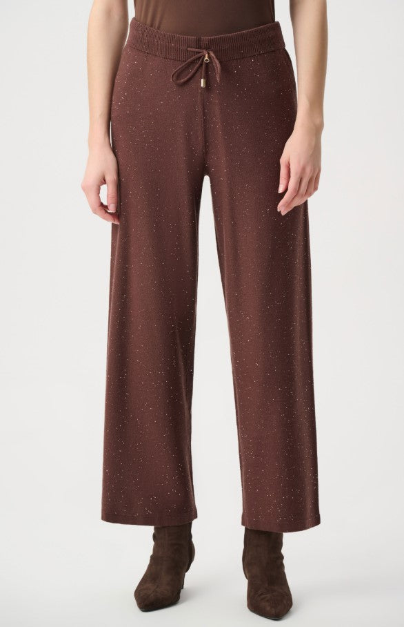 RIBKOFF PANT SEQUIN KNIT DRAWSTRING CULOTTES