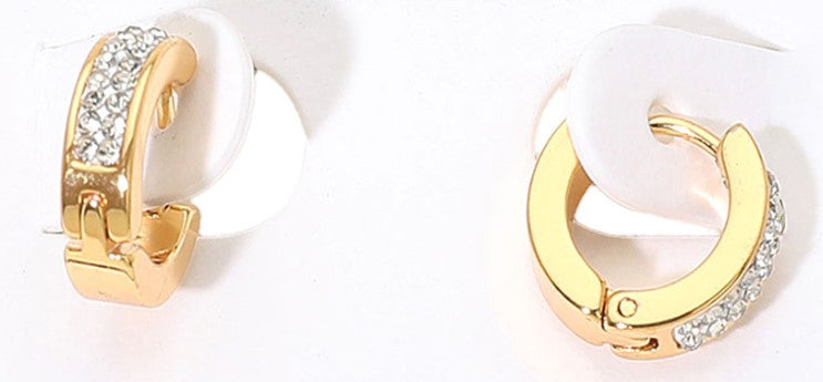 WONA EARR STNLS STON PAVE HUGGIE