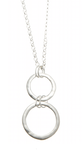 MERX NECKL BURNISHED DOUBLE CIRCLE