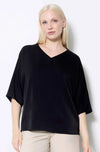 UP SATIN V NECK T