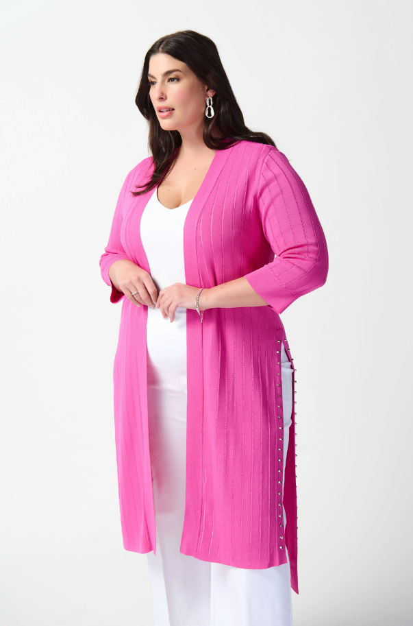 JOSEPH RIBKOFF STUDDED WITH SLIT CARDIGAN