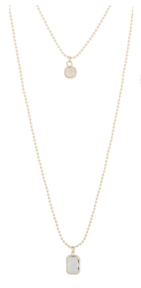 MERX NECKL SHINY CLR CRYSTL