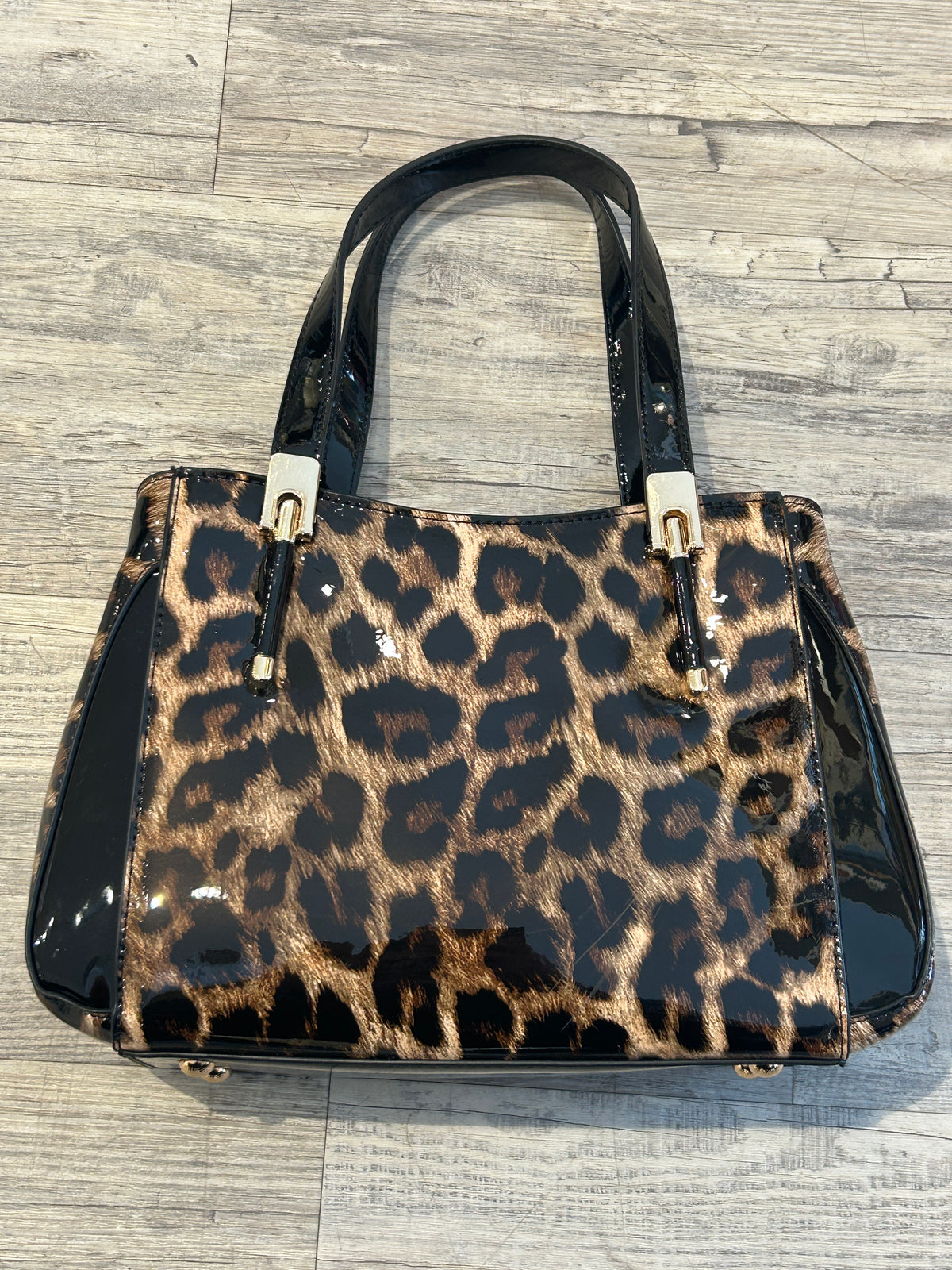 CRYST BAG PATENT PANEL DBL STRAP