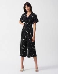 JOSEPH RIBKOFF SILK KNIT GEO PRINT JUMPSUIT