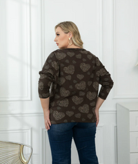 ORANGE ANIMAL HEART PULLOVER BOW
