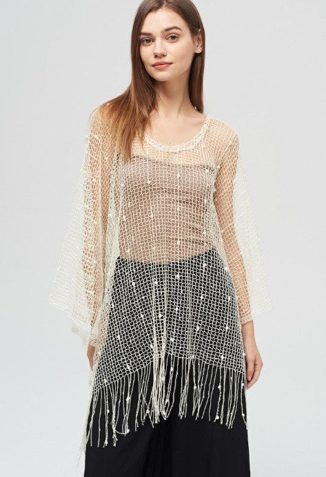 SCATTERED BEADED KIMONO
