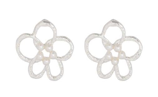 MERX EARR LOOP FLOWER W/PEARL
