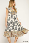 UM DRESS MIX PRINT MIDI