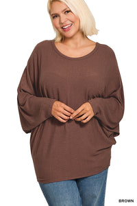 ZEN RIBBED DOLEMAN SLV TOP