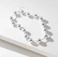 MERX NECKL SPACED BEAD METAL