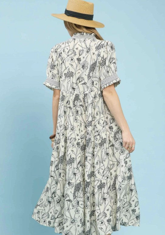 FLORAL TIERED MAXI DRESS