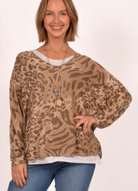 CATH TOP 2PC LEOPARD PRINT