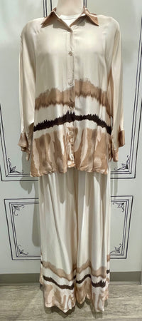 2 PIECE SET - 3/4 SLEEVE BUTTON UP WITH PULL ON PANTS