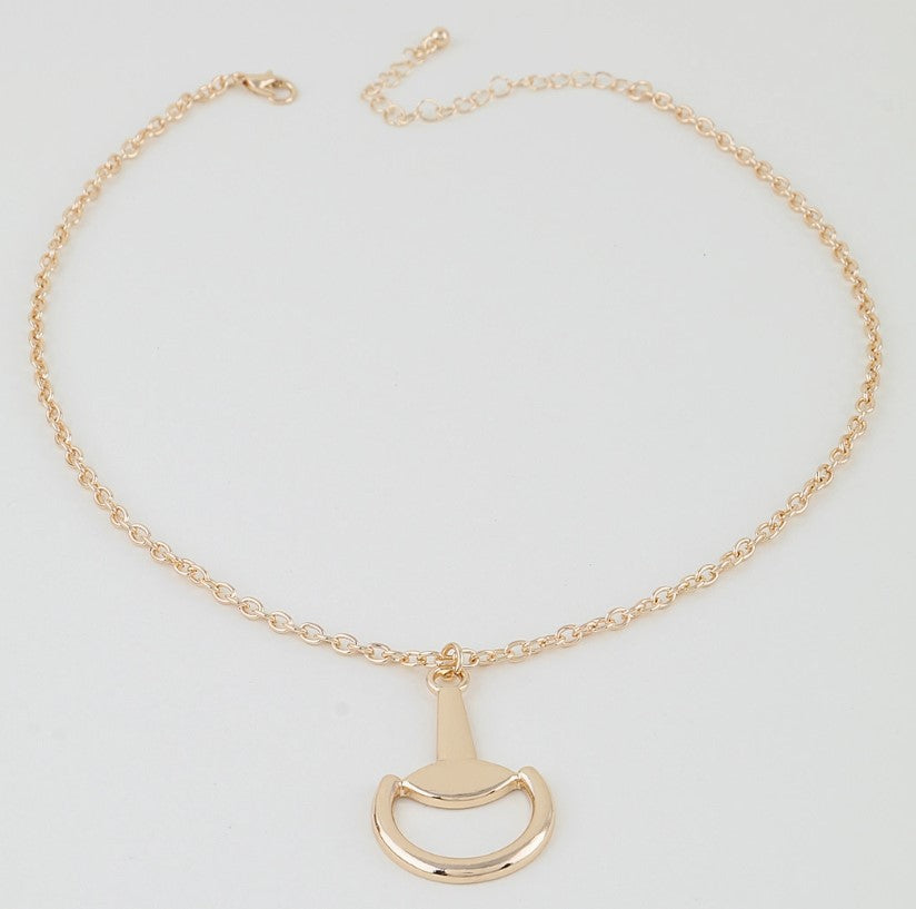 POLISHED HORSEBIT DROP CHAIN NECKLACE