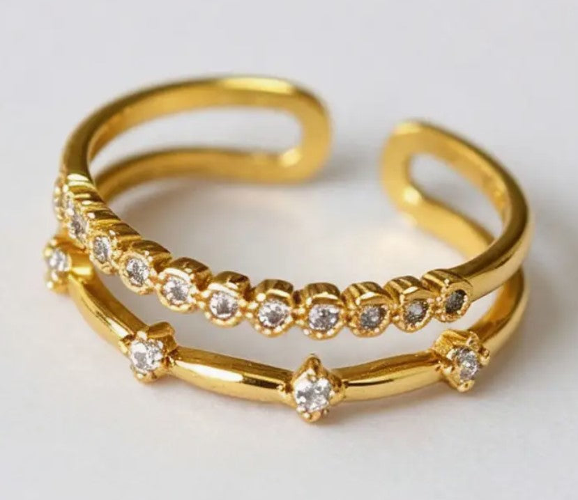 DOUBLE LAYER ADJUSTABLE RING