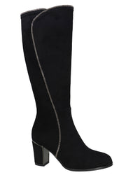TAXI BOOT SUEDE HEEL W/RHINE STRIPE