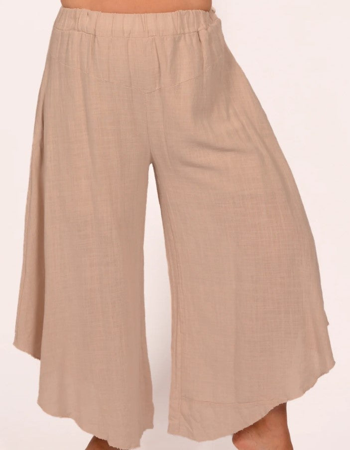 CATHERINE WIDE LEG PULL ON ASYMETRICAL HEM PANT