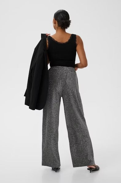 KAFFE PANTS WIDE LEG SHIMMER TEXTURE