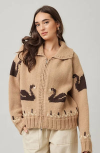 KNIT ZIP UP CARDIGAN