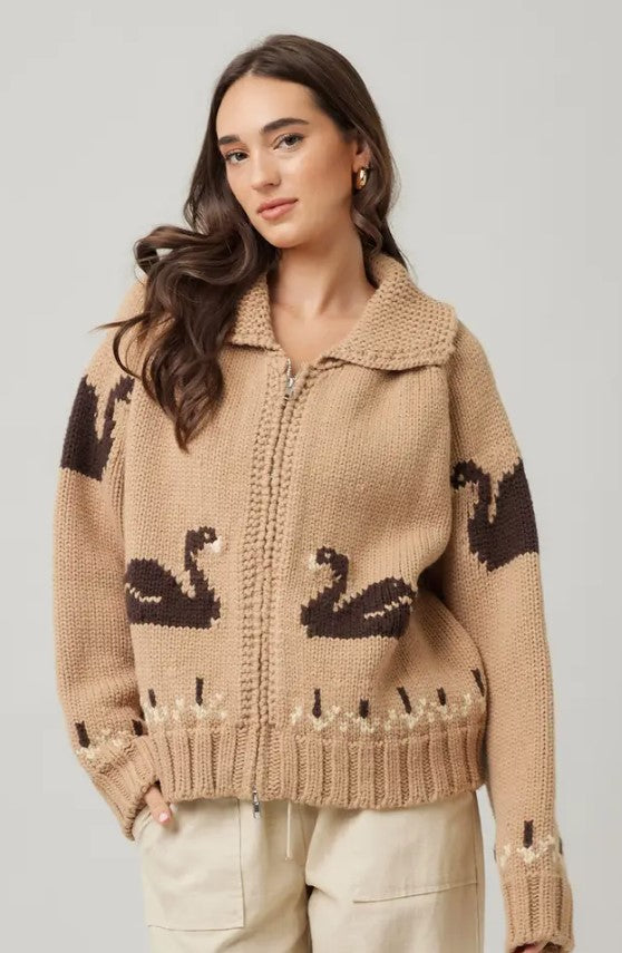 KNIT ZIP UP CARDIGAN