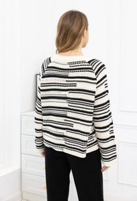 ORANGE KNIT PULLOVER STRIPE