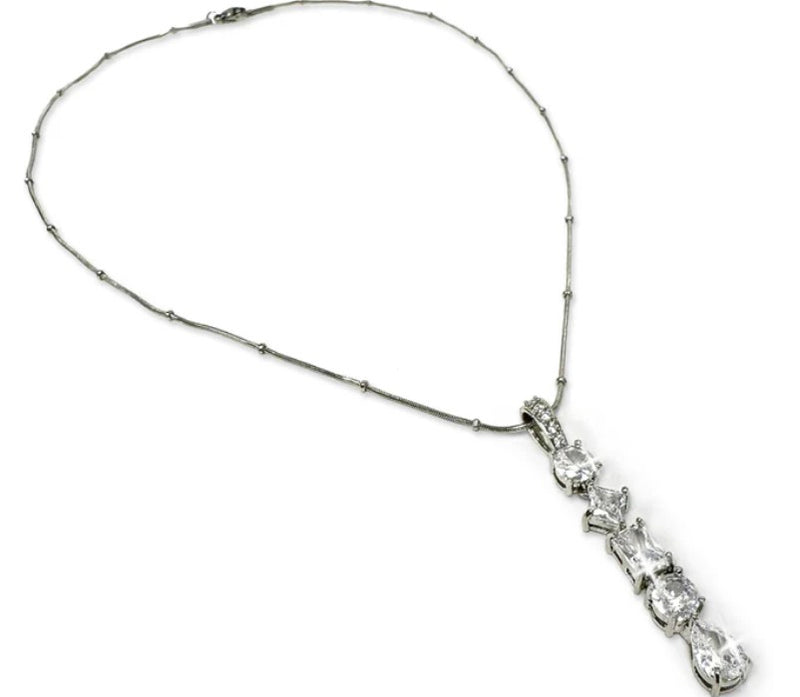 JACQUELINE KENT SHAPES CRYSTAL DROP NECKLACE