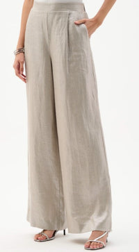 JOSEPH RIBKOFF FOILED LINEN PULL ON PANTS