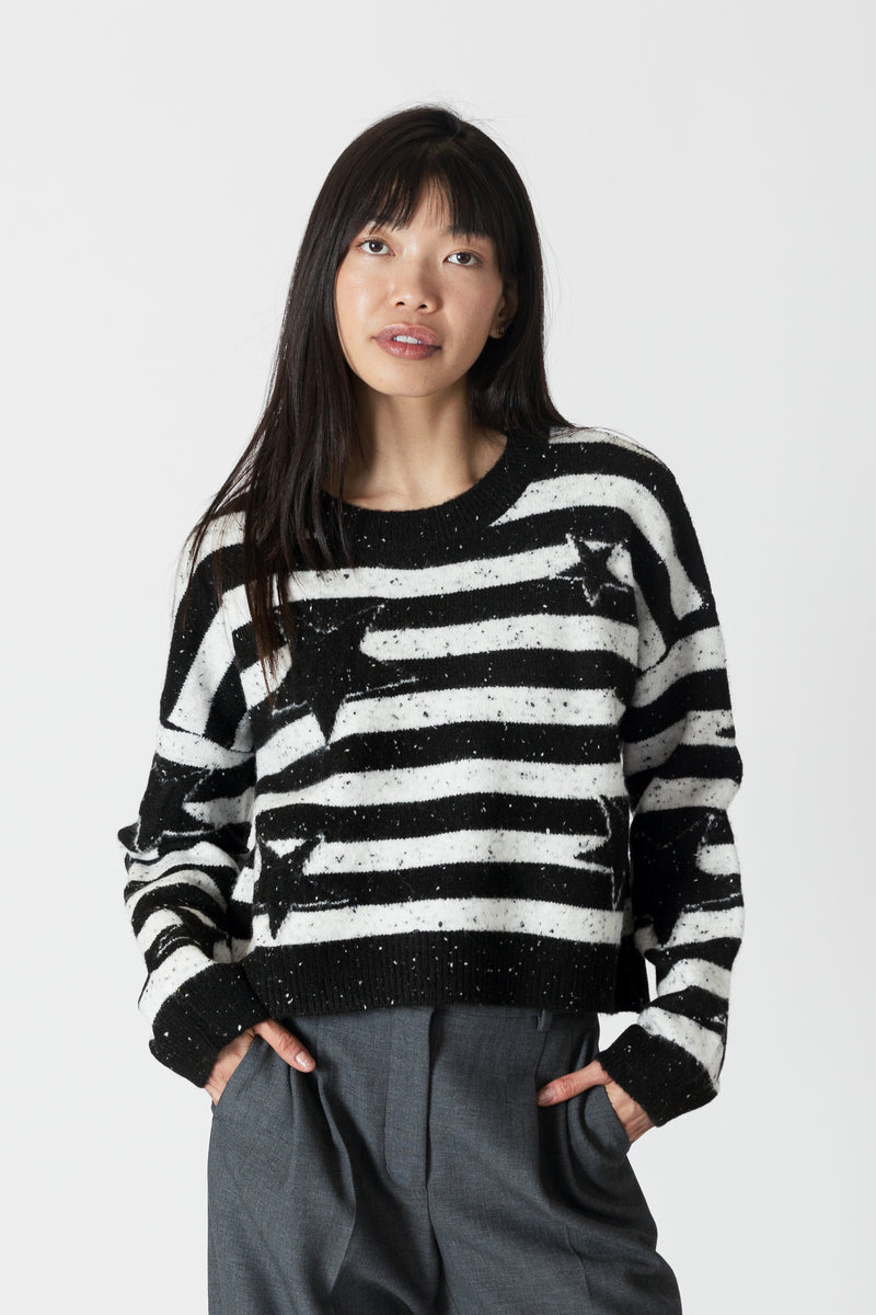 LYLA AND LUX SWEATER WITH STRIPES AND STARS