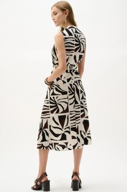 RIBKO DRESS GAUZE TROPICAL PRINT
