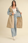 LAYERED TRENCH DENIM COAT