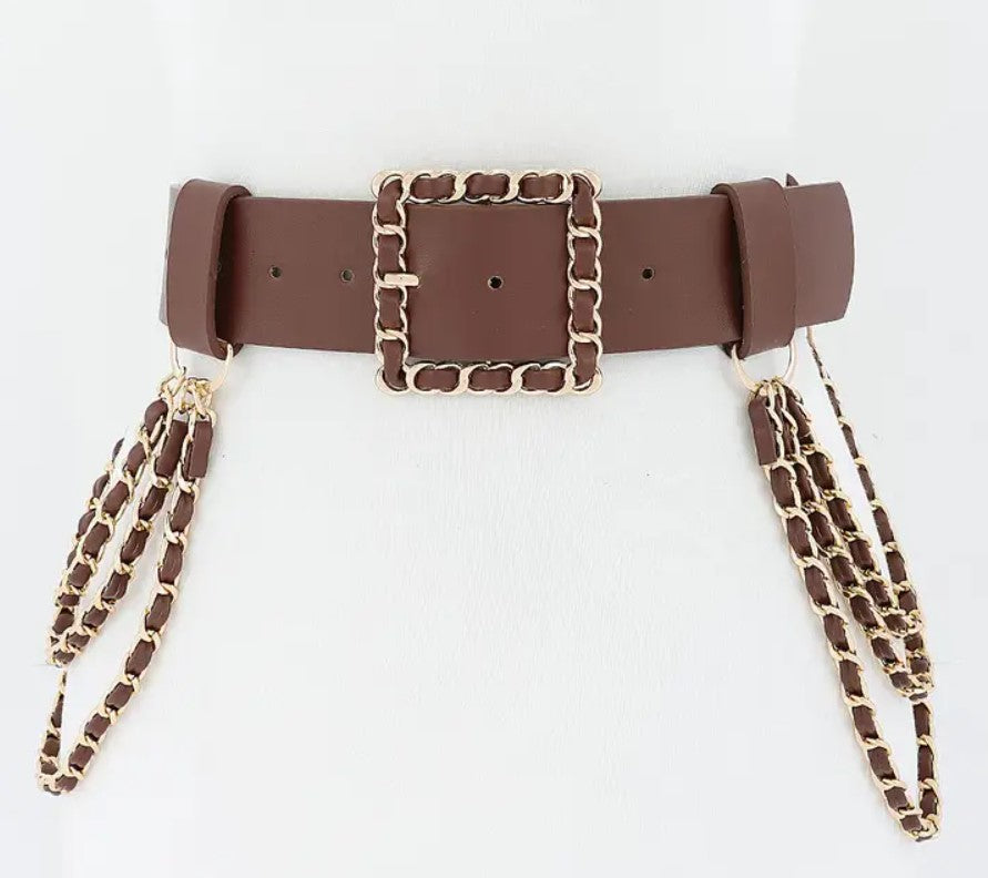 3AM BELT CHAIN WOVEN BUCKLE TASSEL
