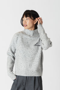 LYLA AND LUX SWEATER WITH LOVE EMBROIDERY