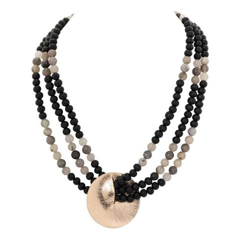 MERX NECKL MULTI LAYER BEAD CIRCLE