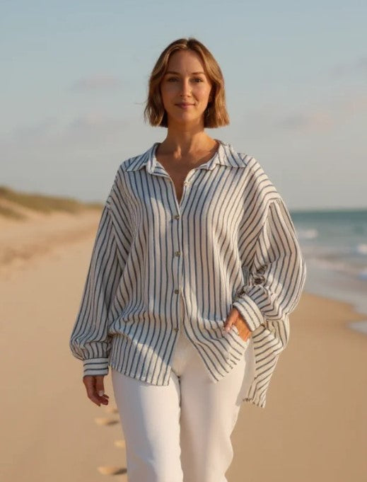 CATHERINE CTN/GAUZE STP SHIRT